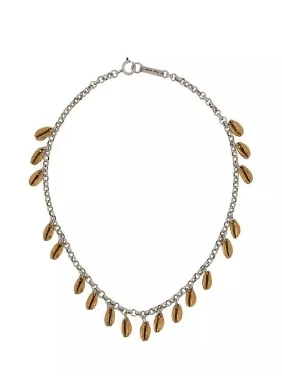 Isabel Marant Jewelry - Isabel Marant Cowrie Shell Charm Choker Necklace Gold Silver Tone Coastal Boho